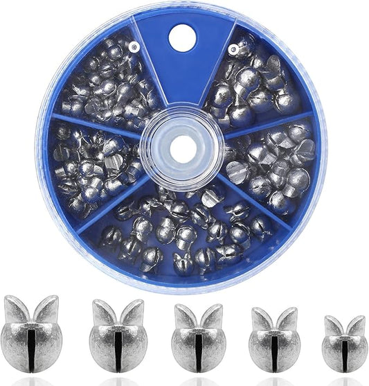 Fishing Weights Sinkers, 200/100pcs Lead Split Shot Fishing Sinkers Open Mouth Design Weights Clip Freshwater Saltwater Fishing Accessories