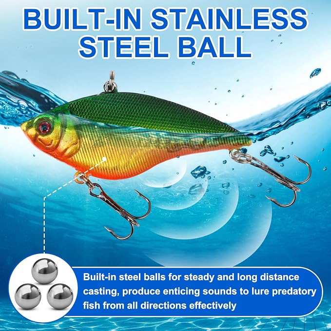 Skylety 10 Pieces Mini Fishing Lures Fishing Hard Baits Hooks Crankbaits Lures Baits Topwater for Freshwater Saltwater Trout Bass Perch with Box