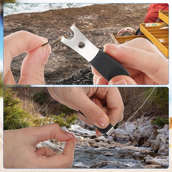 2 Pcs Fly Fishing Nippers with Fishing Line Clippers with Hook Eye Cleaner Pin, Fish Line Cutter Fly Fish Tools, Multi Functional Accessories Stainless Steel Cutting Tool LineCutter Nipper