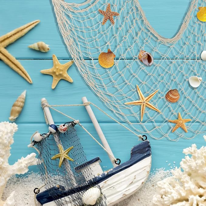 2 Pack Fish Net Decorations for Party