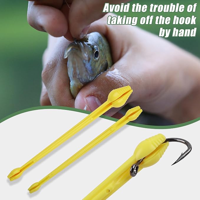 Plastic Fishing Hook Disgorger Snelled Fish Hook Remover Tool Portable Fishhook Extractor Detacher Dehooker Fishing Gear Accessory Small Large 6pcs