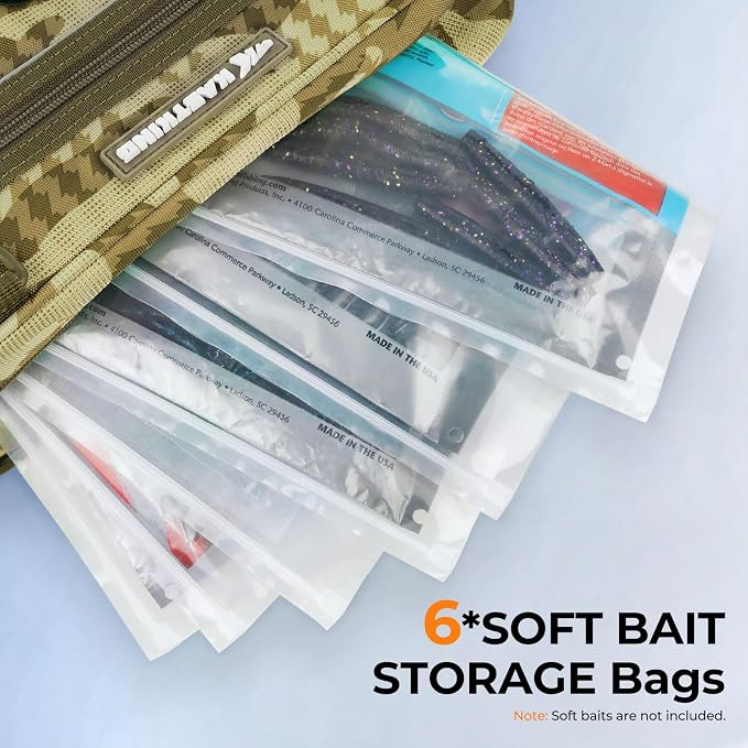 KastKing BaitSpace Waist Bag – Waterproof Tackle Storage Bag With Adjustable Belt, Fishing Fanny Pack for Men, Soft Bait Organizer, 3600 Utility Box, Rod Holder, Nylon