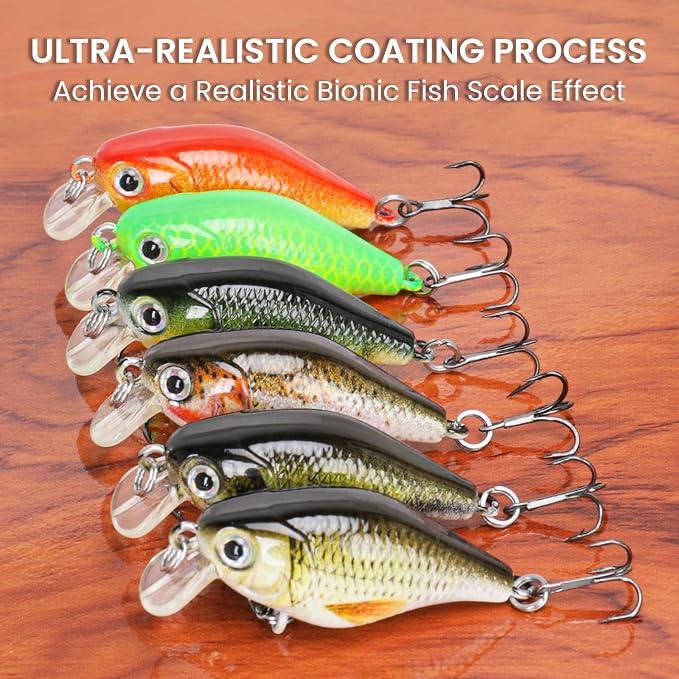 TRUSCEND Swimmax Easy Catch Fishing Lures with BKK Hooks, Wiggling, Vibrating, Rattling and Gurgling for More Bites, Heavy-Duty Dyneema Fiber Jointed Swimbaits for Bass, Trout, Crappie, Walleye, Pike