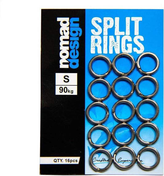 Nomad Design Heavy Duty Split Rings - Snap Ring, Split Ring, Lure Connector Fishing Pliers for Jigging Trolling and Saltwater Freshwater