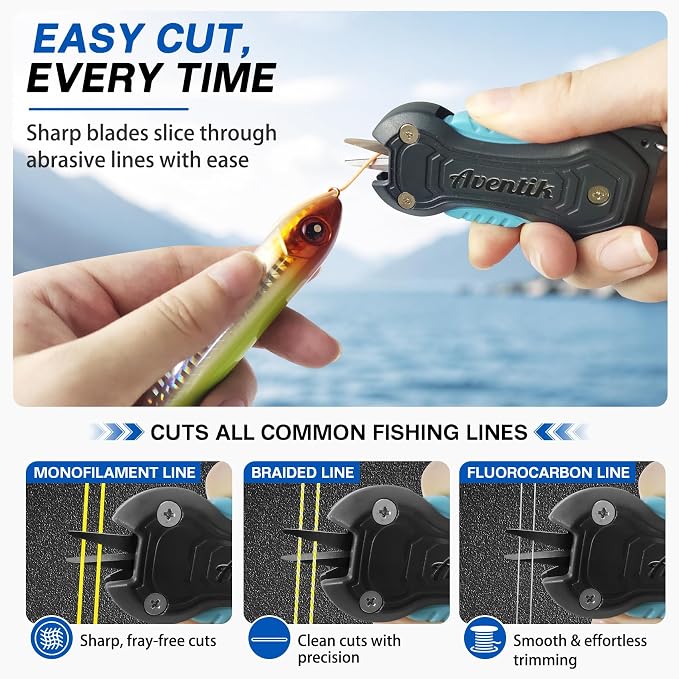 EUPHENG Retractable Fishing Line Cutters with Carabiner, Stainless Steel Titanium-Coated Blades, Fishing Line Scissors for Braided Line, Monofilament Line, Fluorocarbon Line