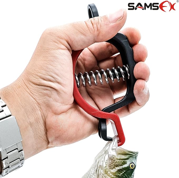 SAMSFX 5.3'' Fish Lip Gripper, Fish Grabber for Fishing Scale, Fish Lip Grip Holder for Digital Scale Hook Non-Puncture Replacement Clamp