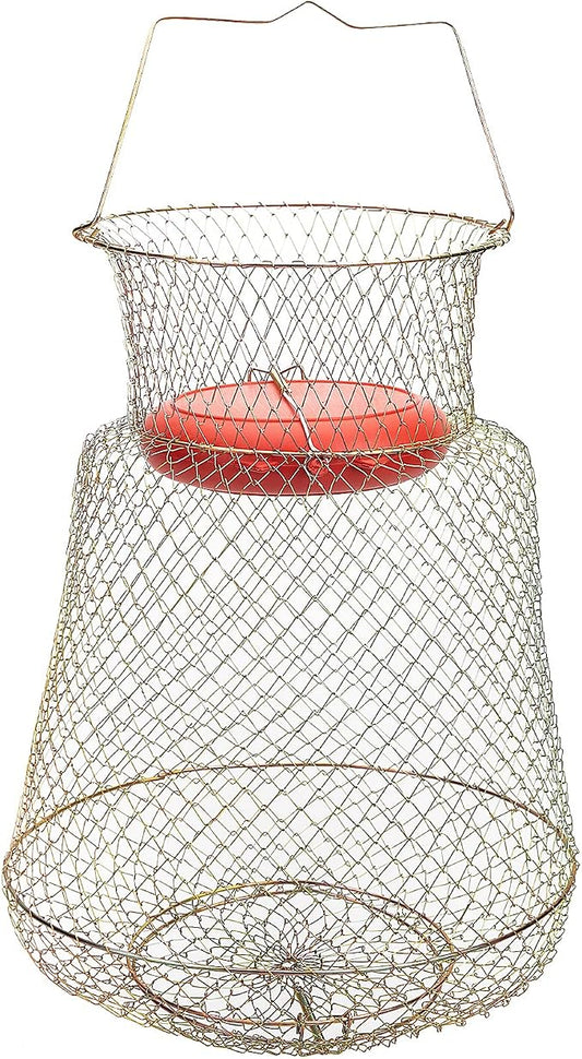 codree Floatable Galvanized Steel Wire Fish Basket, Collapsible Floatable Wire Fishing Basket, Portable Floating Fishing Net Baskets, Robust and Easy to Use
