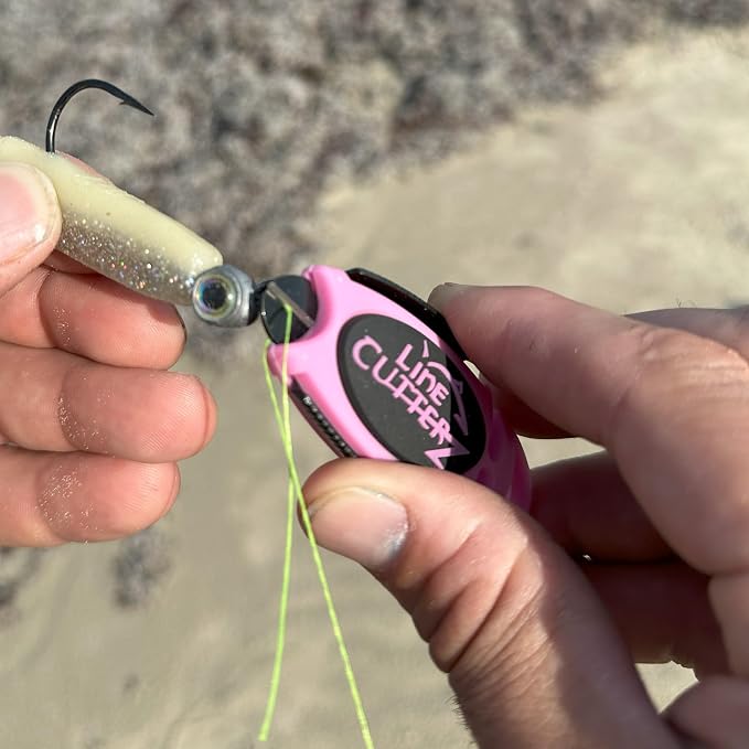 LINE CUTTERZ Patented Dual Hybrid Ceramic Cutter + Stainless Steel Micro Scissors Fishing Line Trimmer - Pink