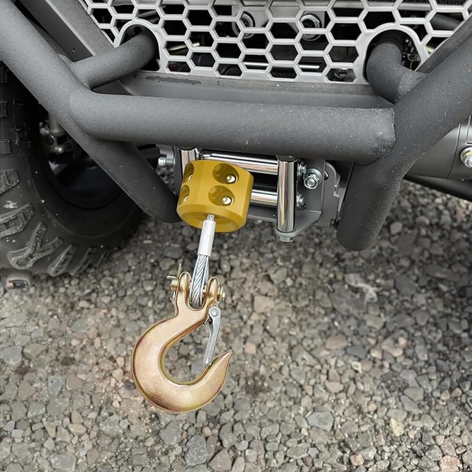 BFXM Rubber Winch Stopper for Cable Hook, Rubber Rope Line Saver for ATV UTV SUV Winches, with Allen Wrench (Yellow)