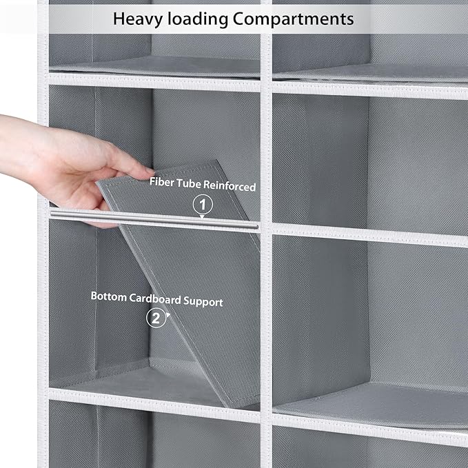 Univivi Over Door Hanging Yarn Storage Organizer, 5 Tiers Hanging Yarn Knitting Organizer with 10 Mesh Side Pockets for Crochet Accessories, Knitting Needles and Yarn Balls