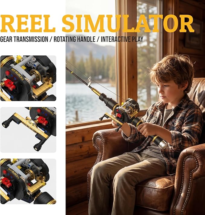 Fishing Rod Building Block Set [589+] Pieces - Compatible with LEGO STEM Building Toys; Gift for Children, Adults, and Home Decor