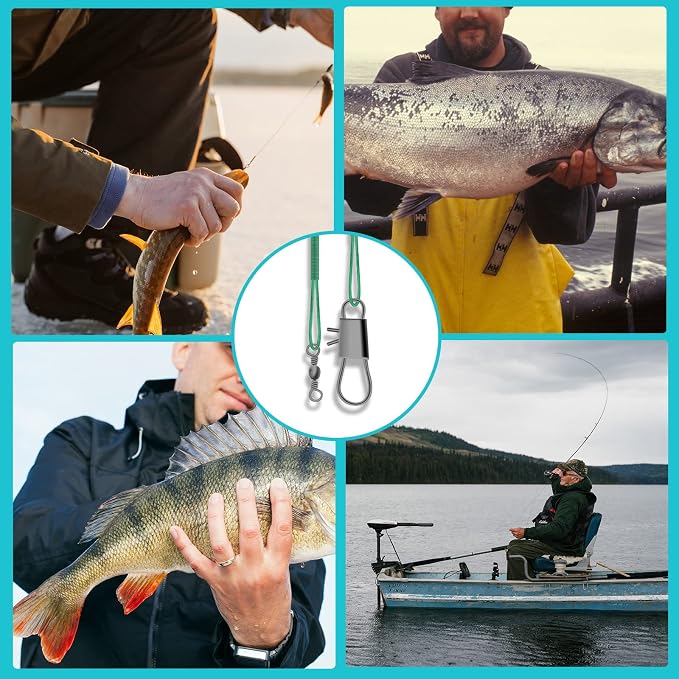 Fishing Leaders, Anti-bite Stainless Steel Wire Leaders Fishing Leaders Line with Swivels for Saltwater and Freshwater