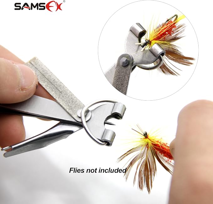 SAMSFX Fishing Knot Tying Tool, Multifunctional Fly Fshing Nippers, Quickly Tie Fishing Knots for Hooks, Lures and Flies, Fishing Clippers with Retractor