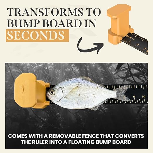 Roll-up & Slap-on Premium Fishing Tape Measure - Easy-to-Read Catch and Release Fish Measuring Device for Boat & Kayak Accessories - Compact & Extendable Fish Ruler (Black - 24" Inches)
