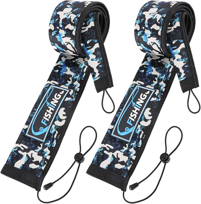 2Pcs Neoprene Fishing Rod Sleeve for Casting, Trolling, Spinning Rods – Lightproof & Puncture Resistant Rod Cover