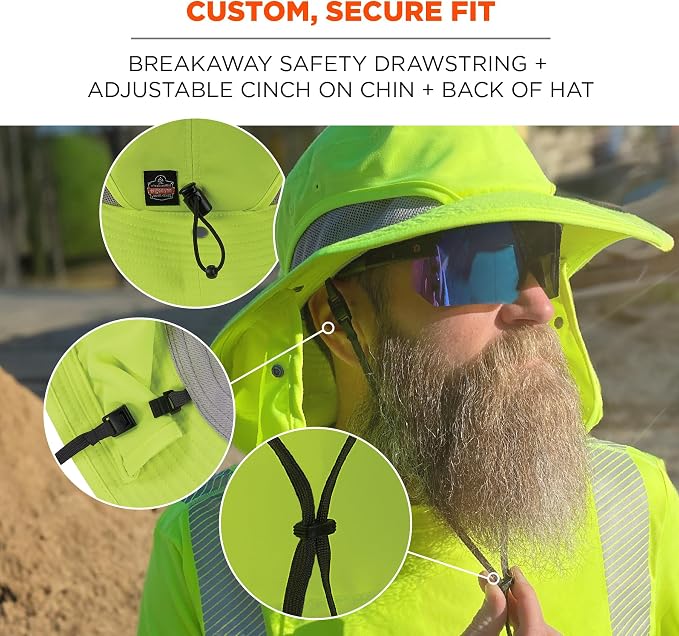 Ergodyne Unisex Adult Chill-its 8934 Ranger Hat with Neck Shade