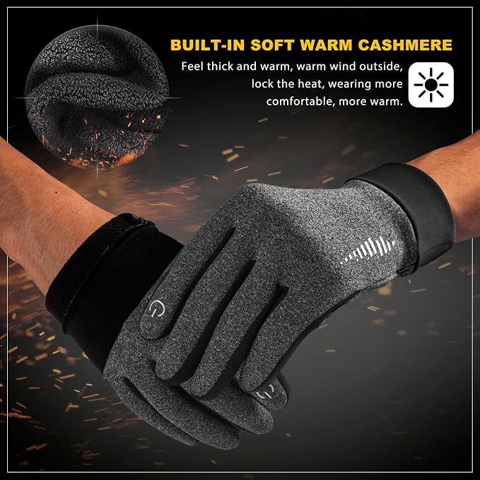 SIMARI Winter Gloves for Women Men - Cold Weather Thermal Touch Screen Ski Snow Glove Liners, Non-Slip Palm & Warm Fleece Lined, for Running Cycling Driving Hiking Walking Sports Outdoor Texting Work