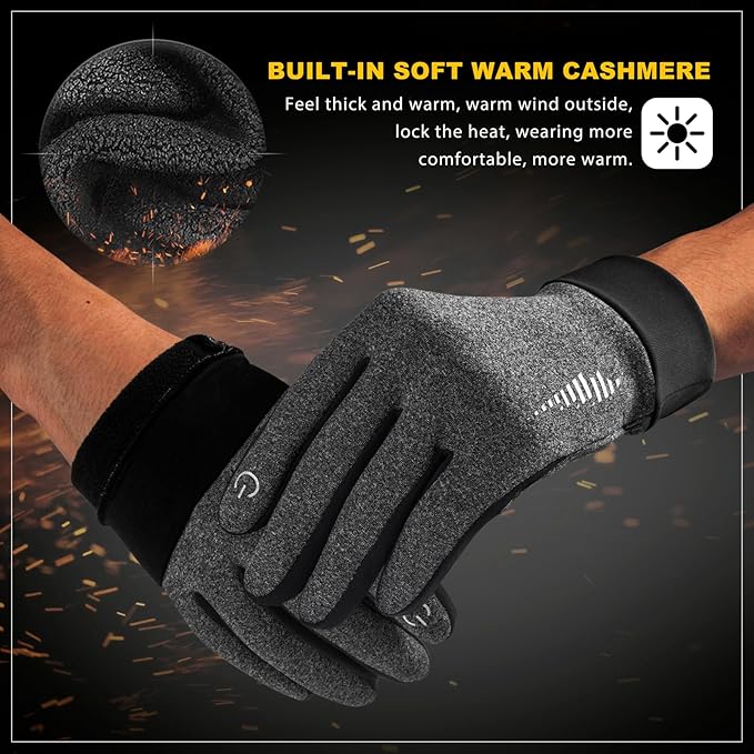 SIMARI Winter Gloves for Women Men - Cold Weather Thermal Touch Screen Ski Snow Glove Liners, Non-Slip Palm & Warm Fleece Lined, for Running Cycling Driving Hiking Walking Sports Outdoor Texting Work