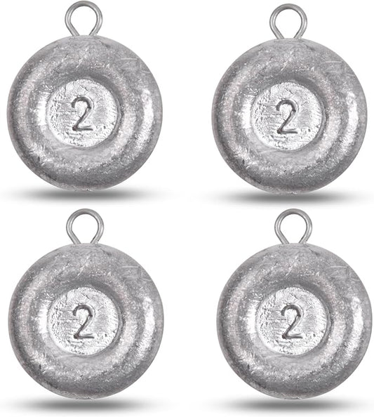 Disc Sinkers Fishing Weights, Coin Fishing Sinkers Weights Saltwater Surf Fishing Weights Bottom Drifting Trolling Catfishing Fishing Sinkers Saltwater Gear Tackle 1oz 2oz 3oz 4oz 5oz 6oz 8oz