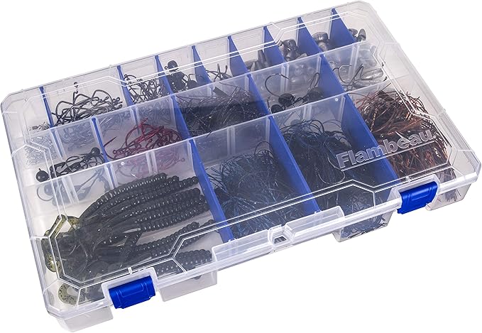 Flambeau Outdoors 5003 Fishing - Includes 15 Dividers, 25 Compartments, Clear Fishing Lure Organizer, Tuff Tainer with Zerust Anti-Rust Dividers - 14.25" x 9.12" x 2"
