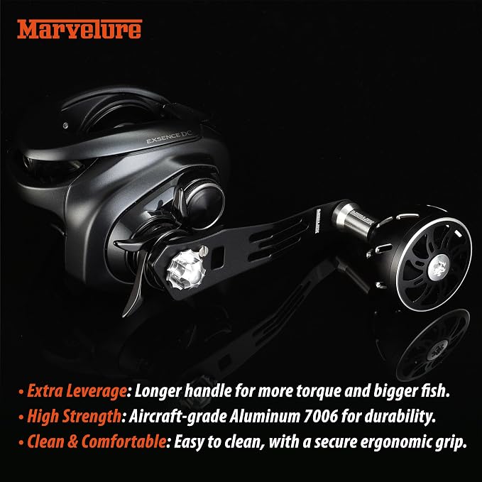 Power Handle 2.95'' (75 mm) Compatible for Shimano Curado Tranx, Daiwa Lexa, Penn Fathom Squall Low Profile, Okuma Komodo, Quantum Accurist Baitcasting Reels
