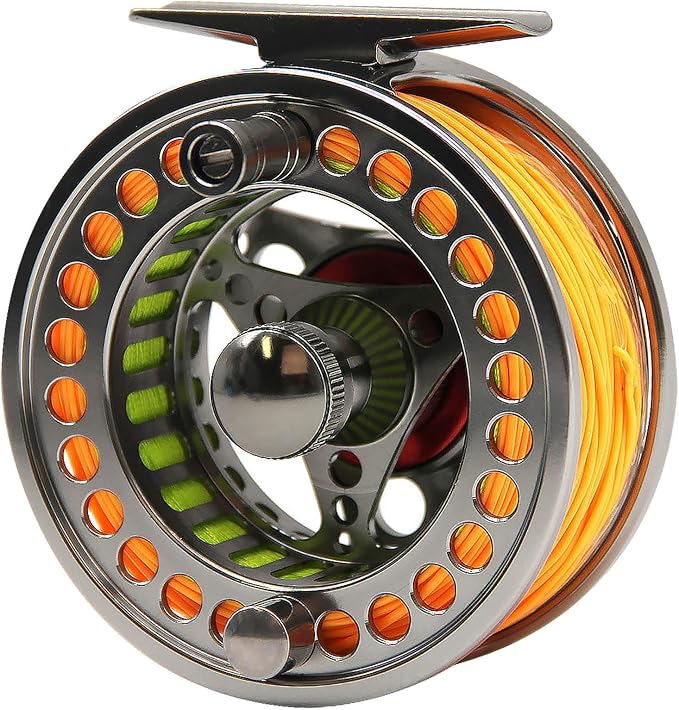 EX-ALC Fly Reel 3/4 5/6 7/8 9/10WT CNC Machined Large Arbor Aluminum Fly Fishing Reels Silver/Gunsmoke Fly Reels