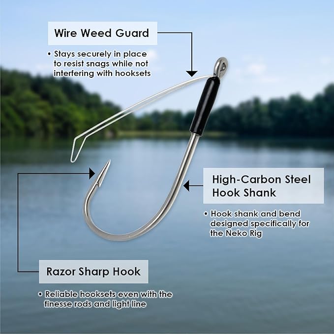 Reaction Tackle Neko/Wacky Hooks - #1/0 - Weedless Wire Guard