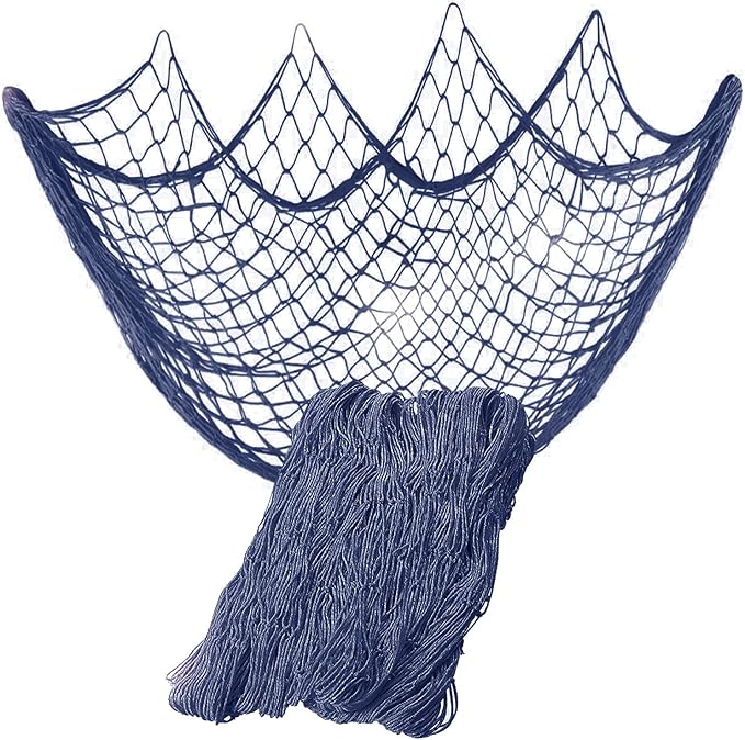 79 x 59 inch Nature Fish Net Wall Decoration with Shells, Ocean Themed Wall Hangings Fishing Net for Beach Party,Wedding,Photographing Decoration