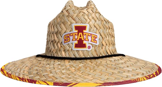 FOCO Men's NCAA College Team Logo Floral Straw Sun Hat