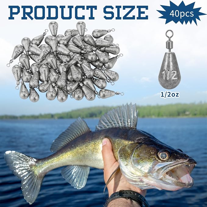 Landhoow Bell Sinkers Weights Casting Swivel Bell Sinkers Fishing Weights Rig for Ocean Saltwater Freshwater Surf Bass Fishing Casting Gear Tackle