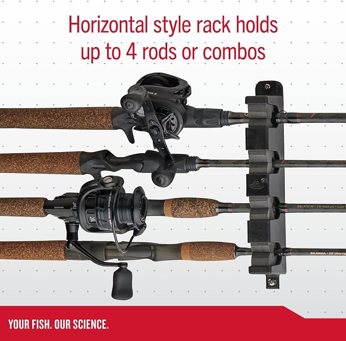 Berkley Horizontal 4 Fishing Rod Rack, Black