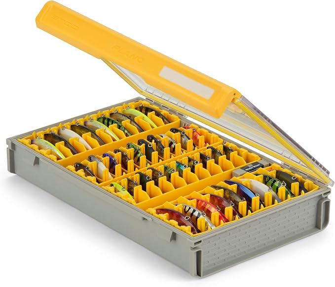 Plano Edge 3700 Lipless Box, Stores 40 Fishing Baits, with Rust-Preventive Rustrictor, Dri-Loc Watertight Seal, WaterWick, Transparent DuraView Lid, Stackable Storage for Crankbaits and More