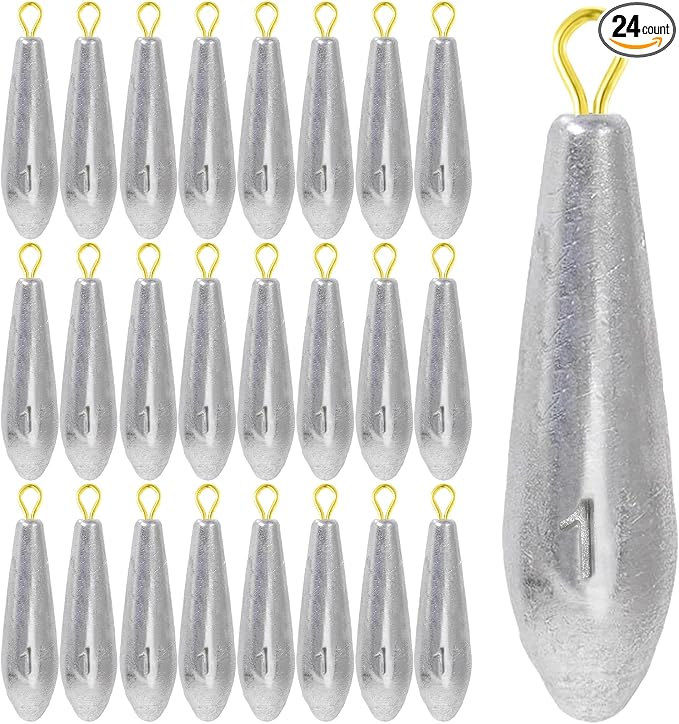 Landhoow Drop Shot Fishing Sinker Weights Kit Freshwater Catfishing Fishing Sinker Bass Casting Removable Line Saltwater Streamlined Snap Weight for Trolling Surf Tackle