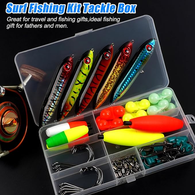 AGOOL Catfish Rig Making Kit Catfishing Tackle Accessories Fishing Bait Rigs Catfishing Equipment with Fishing Bobbers Catfish Floats Catfish Hooks Swivels Fishing Rattles Bells Sinker Slide