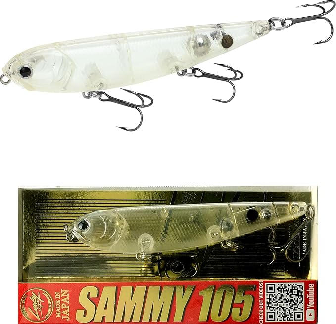 LUCKY CRAFT Sammy 105 Topwater Fishing Lures, 3 Hook, 4-1/8" Floating Freshwater Trout and Bass Lures, Walk-the-Dog Tournament Bait, Bass Fishing Gear and Tackle Box Accessories