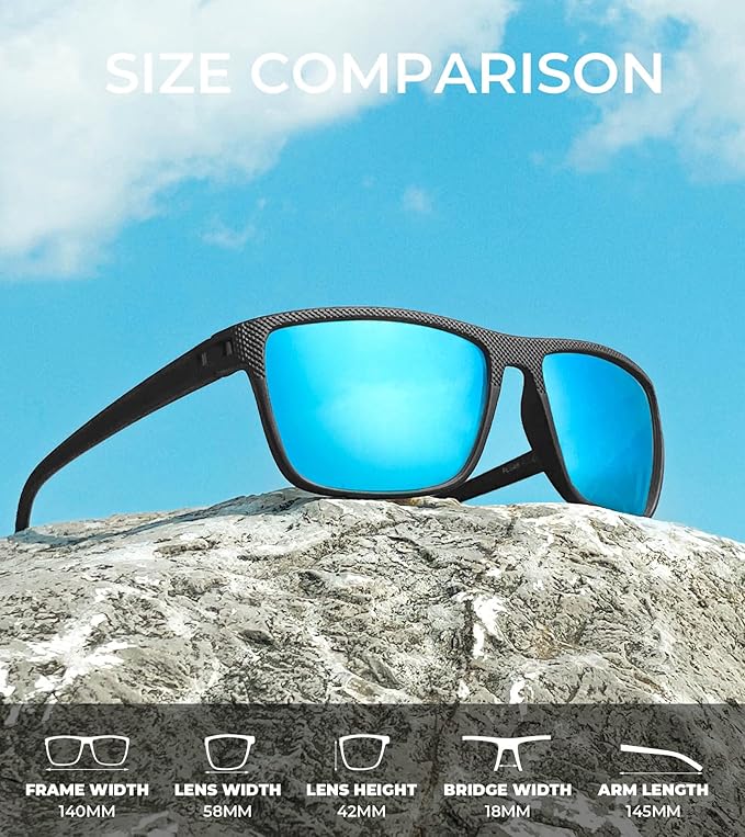 KALIYADI Mens Sun-Glasses Polarized Sunglasses-Men: Classic Sunglasses with Ultraviolet Protection for Driving Fishing Golf