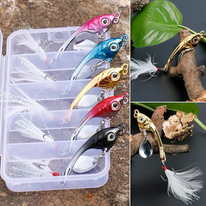 Sougayilang Jigs Fishing Lures Sinking Metal Spoons Micro Jigging Bait