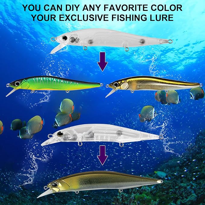 10pcs/20pcs Fishing Blanks Lures Kit Fishing Topwater Unpainted Swimbait Unpainted Crankbaits Hard Baits DIY Lure for Bass Salmon Trout Saltwater and Freshwater