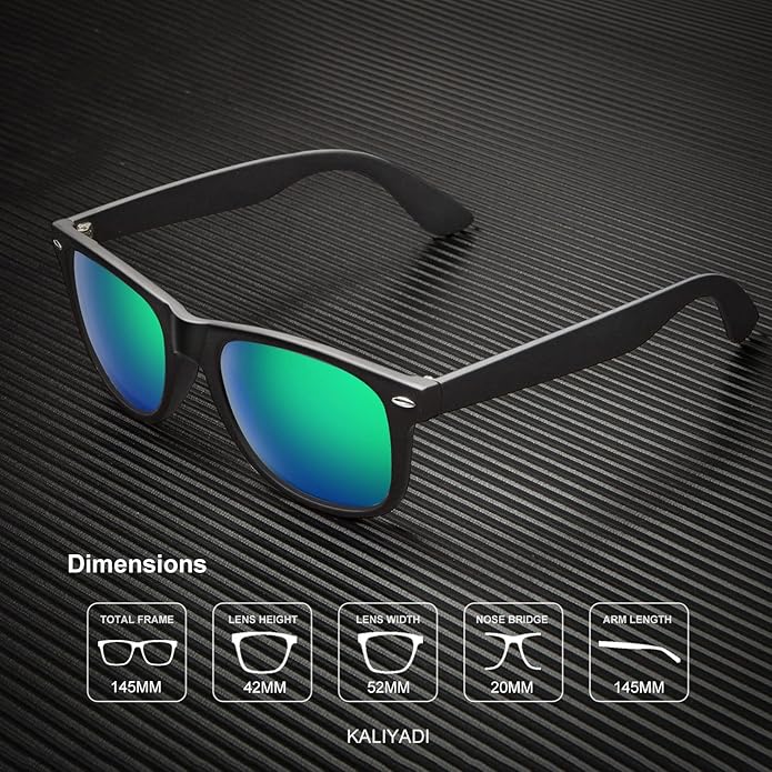 KALIYADI Polarized Sunglasses for Men and Women Matte Finish Sun glasses Color Mirror Lens UV Blocking (3 Pack)
