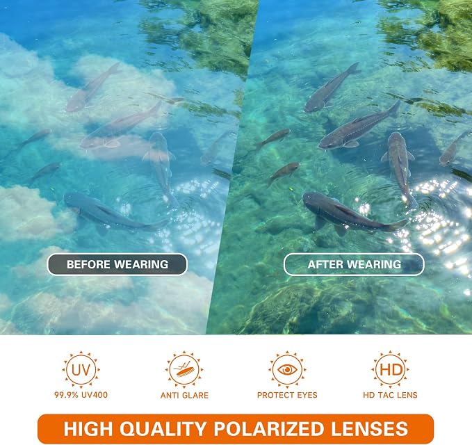 suoso Polarized Fishing Sunglasses for Men: Women UV400 Protection Wrap Around Sports Sun Glasses for Golf Driving Cycling