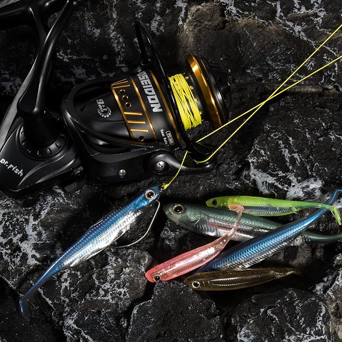 Dr.Fish Paddle Tail Swimbaits, Soft Fishing Lures for Bass Fishing 2.75-4.75 Inches, Freshwater & Saltwater Soft Plastic Baits Swim Shad Bait Minnow Lures Drop Shot