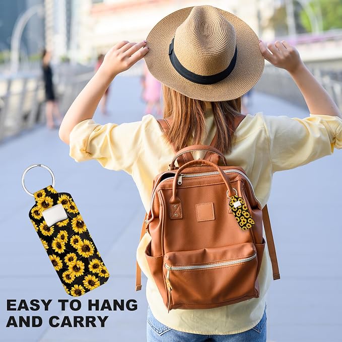 Cute Chapstick Holder Keychain,Lipstick Neoprene Clip-on Lip Balm Holder for Woman