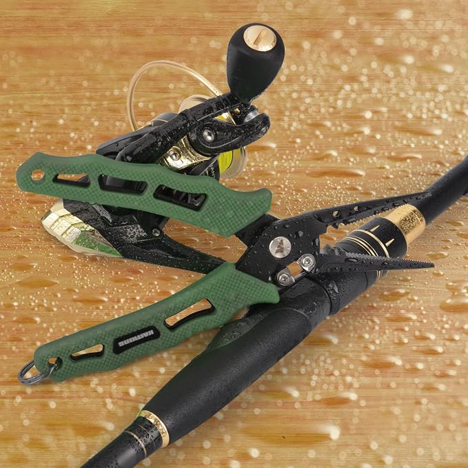 KastKing Cutthroat 7 inch Fishing Split Ring Pliers, 420 Stainless Steel Fishing Tools, Saltwater Resistant Fishing Gear, Tungsten Carbide Cutters