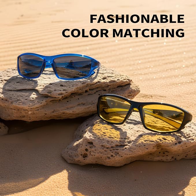 Polarized Sports Sunglasses For Men Women Unbreakable Frame Cycling Driving Fishing UV400 Protection