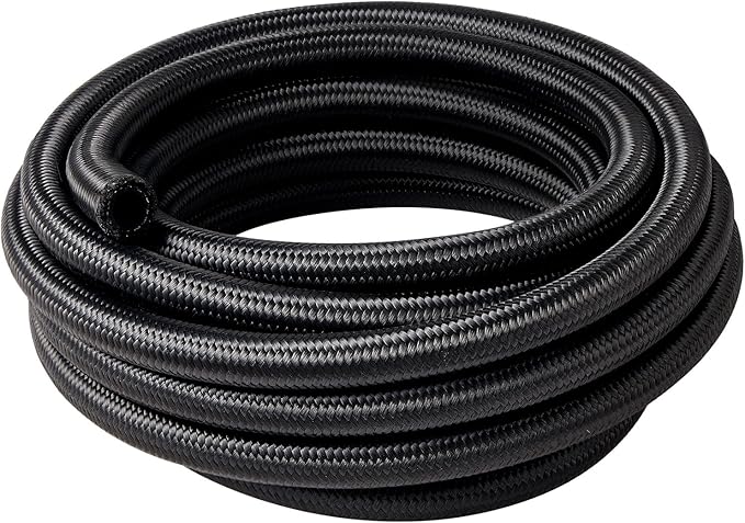 EVIL ENERGY 6AN Fuel Line, AN6 Braided Fuel Hose Nylon CPE 20FT Black