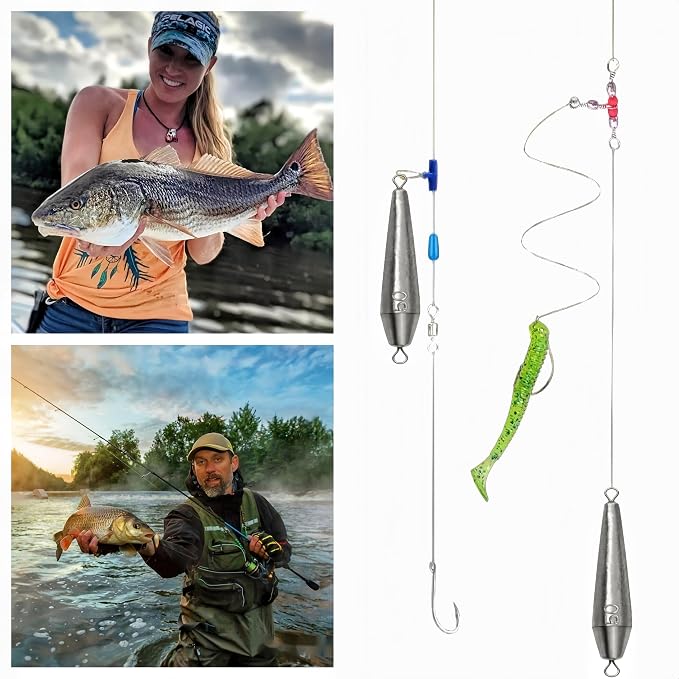 10PCS Fishing Weights, Inline Trolling Bullet Sinkers Double Ring Torpedo Fishing Weights Lead Drop Shot Fishing Weight Sinkers - 20g-50g