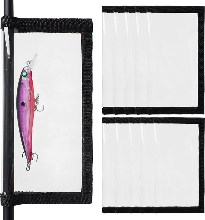 AGOOL Fishing Lure Wraps 5/10 Packs Durable Clear PVC Lure Covers Keeps Fishing Safe Easily See Lures Fishing Hook Covers Bait Storage Keeps Children, Pets and Fishermen Safe from Sharp Hook