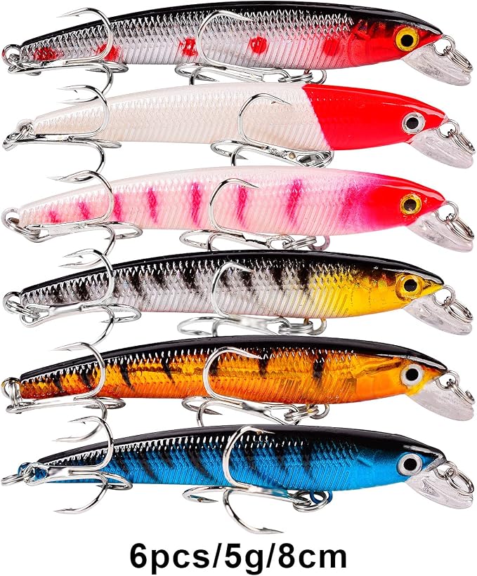 Bass Fishing Lures Kit Set Topwater Hard Baits Minnow Crankbait Pencil VIB Swimbait for Bass Pike Fit Saltwater and Freshwater