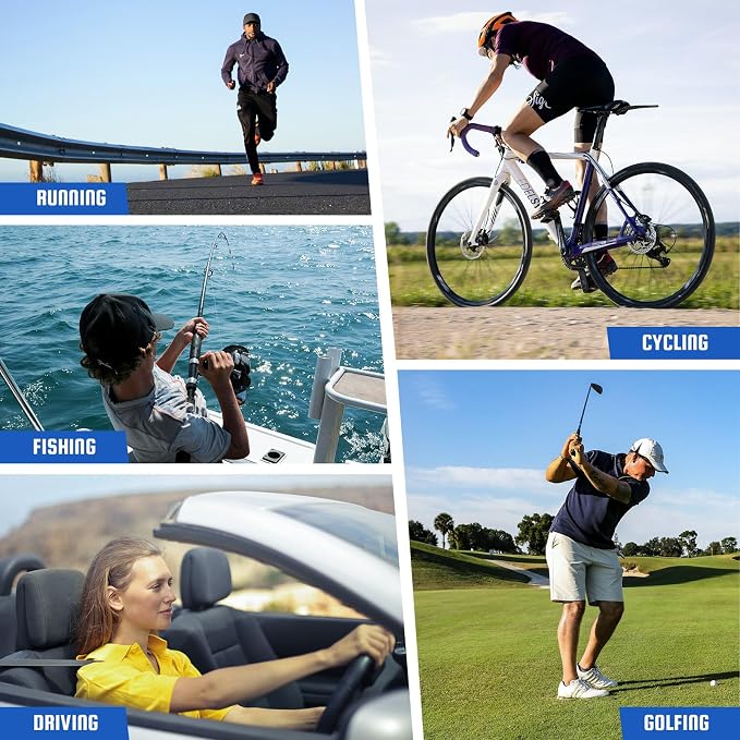 XVXV 3 Pack Polarized Sports Sunglasses for Men, UV Protection Half Frame Sunglasses Comfortable for Running Cycling Driving