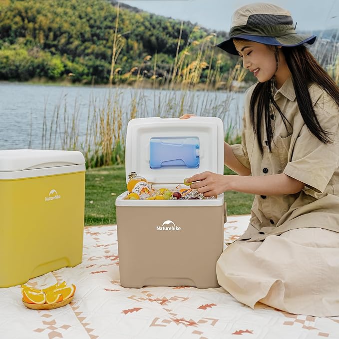 Naturehike 5.3/15/19 QT Hard Cooler, Insulated Ice Chest Box, Portable Ice Retention Cooler for Beach Camping Picnic Fishing Barbecue